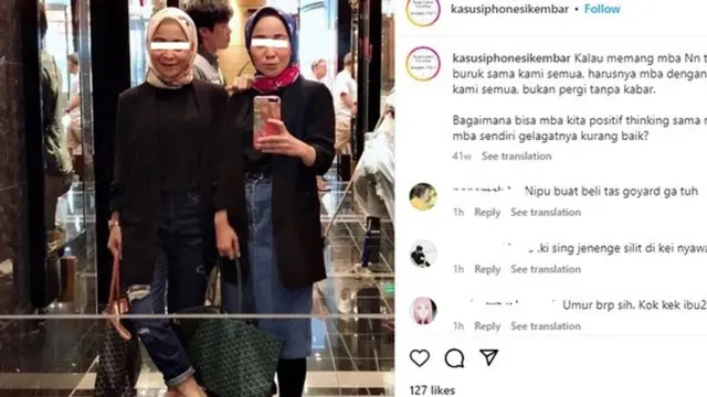 PPATK mendeteksi adanya tindakan transaksi besar yang dilakukan dua terlapor kasus penipuan Iphone, 'si kembar' Rihana dan Rihani dengan melakukan transaksi tunai uang ratusan juta (@kasusiphonesikembar)