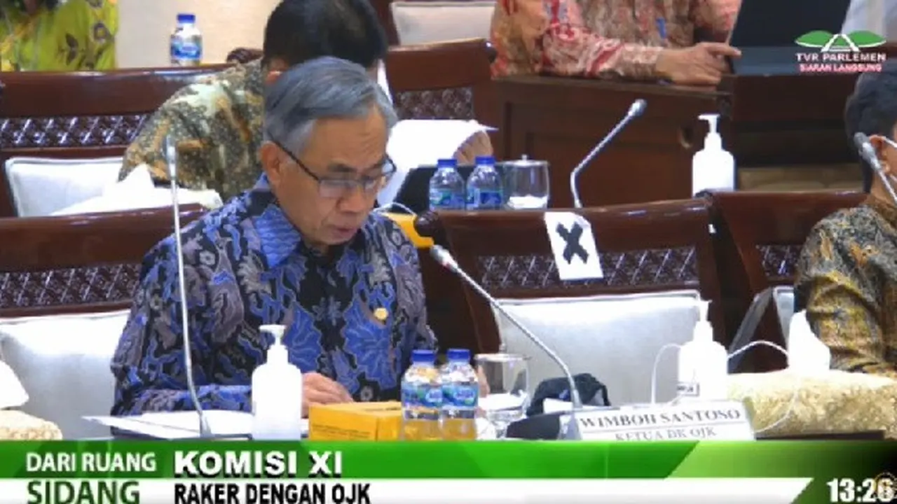 Ketua OJK Wimboh Santoso saat rapat kerja dengan Komisi XI DPR RI, Rabu (15/9/2021) (Dok: tangkapan layar)
