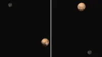 Penampakan 4 noda yang berjejer di  Planet Pluto (BBC)