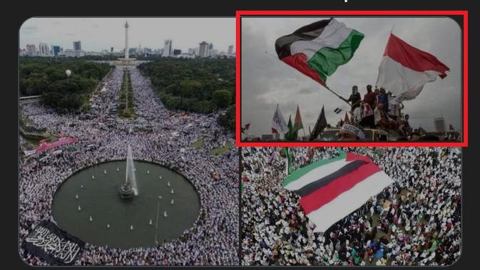 Akun Twitter media Iran Press TV mengunggah status ada demo besar untuk bela Palestina. (Screenshot)