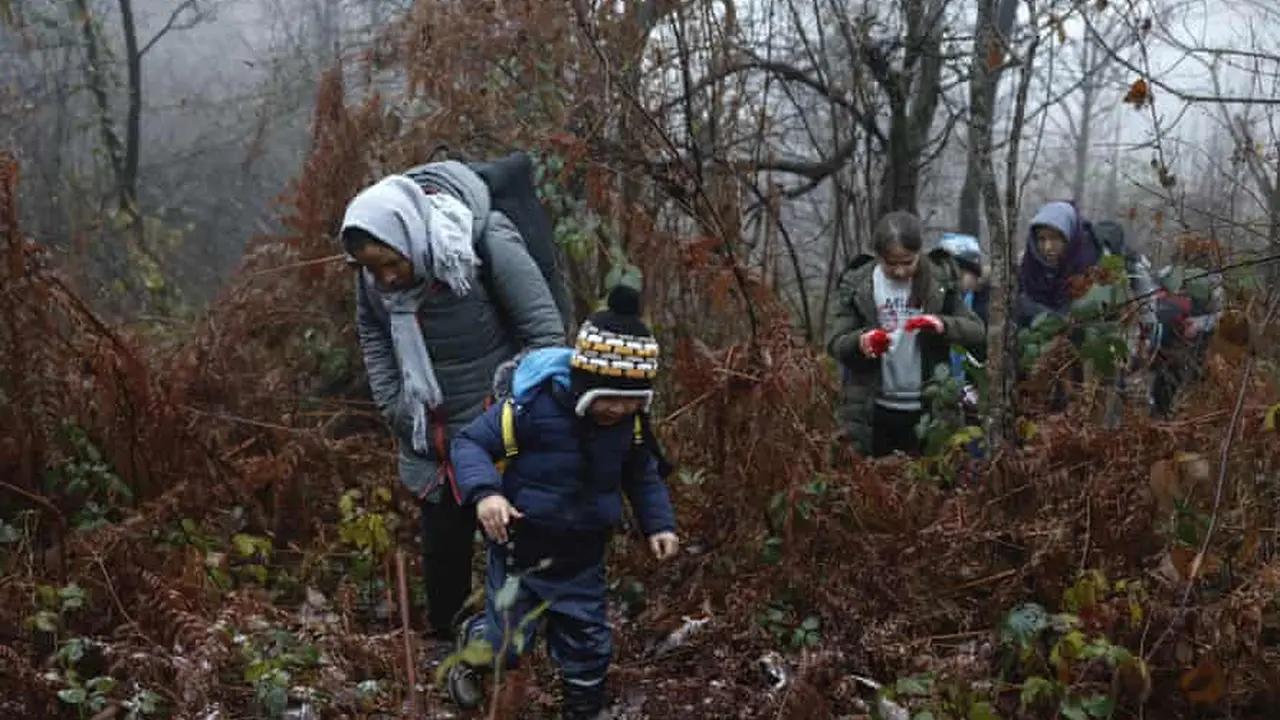 Sekelompok pencari suaka di hutan Croatia setelah melintasi perbatasan Bosnia-Croatia (AP photo)