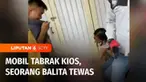 Sebuah mobil menabrak sepeda motor lalu menghantam kios penjual pulsa di Jalan Chairil Anwar Kota Kendari, Sulawesi Tenggara. Seorang balita yang sedang berada di dalam kios tewas di tempat.