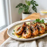 Resep Udang Panggang Saus Lemon Butter. (AI Generated)