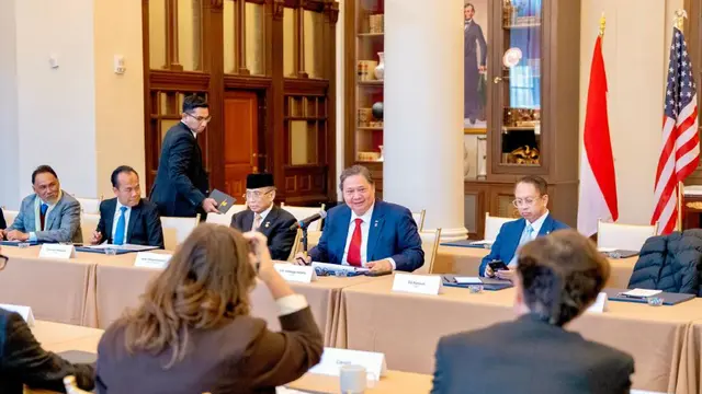 Menteri Koordinator Bidang Perekonomian Airlangga Hartarto melangsungkan pertemuan dan dialog dengan United State-Asean Business Council (USABC) pada 22 Desember 2025. Dok Kemenko