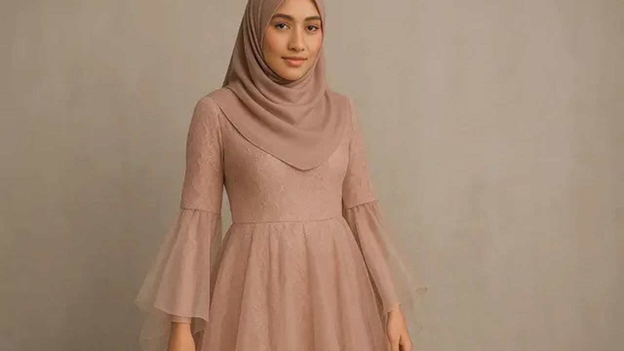 7 Model Long Dress Brokat Menutup Dada, Elegan dan Syar'i untuk Gaya Hijab 2025