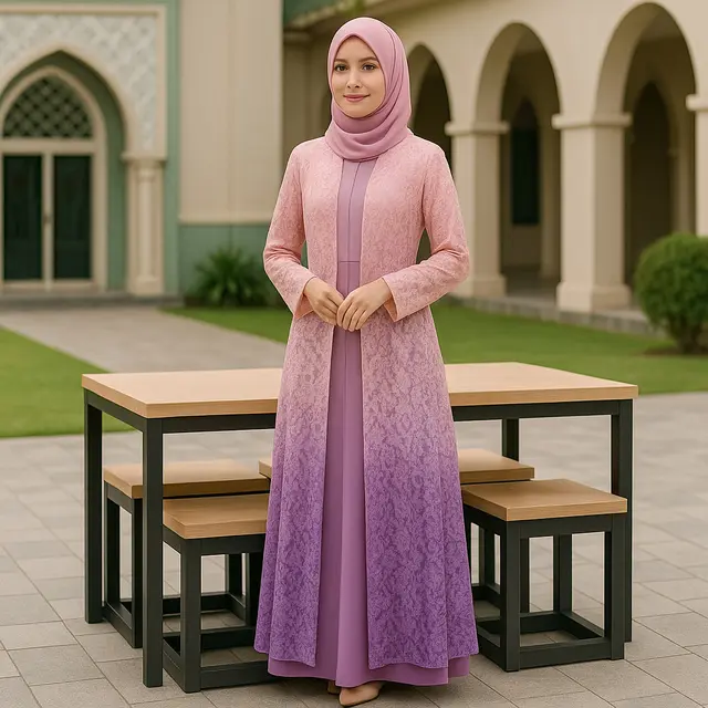 Gamis Outer Brokat agar Penampilan Makin Anggun dan Elegan