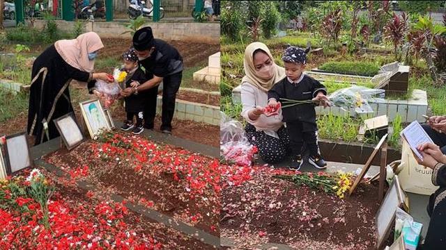 6 Momen Gala Sky, Ziarah Ke Makan Vanessa Angel dan Bibi Andriansyah Ini Bikin Haru