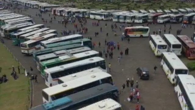 Pantauan Demo Buruh Dari Udara