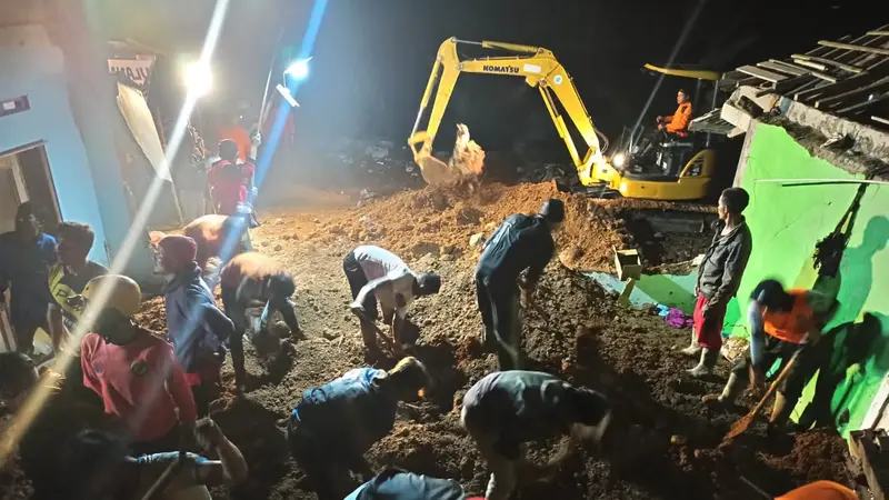 Empat orang meninggal akibat longsor di Banjarnegara. (Foto: Liputan6.com/BPBD Banjarnegara)