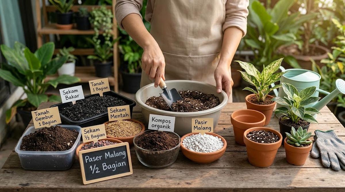 Cara Membuat Media Tanam untuk Tanaman Hias di Pot Kecil/AI Generated