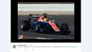 Rio Haryanto saat beraksi di atas mobil Manor Racing dalam tes pramusim F1 di Sirkuit Catalunya, Barcelona, Spanyol, (Bola.com/Twitter)