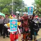 Demo buruh di Balai Kota DKI Jakarta (Liputan6.com/ Ahmad Romadoni)