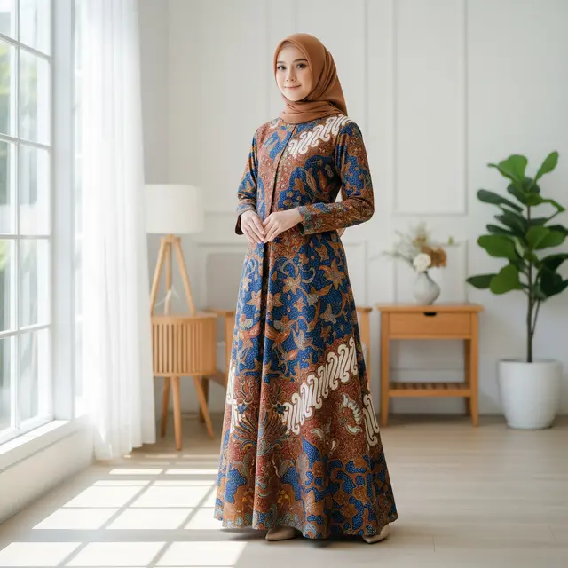 9 Model Gamis Batik Formal Terbaru, Tampil Modern di Berbagai Acara
