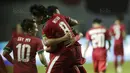 Gelandang Indonesia U-19, Witan Sulaeman, melakukan selebrasi usai mencetak gol ke gawang Thailand di Stadion Wibawa Mukti, Cikarang, Minggu (8/10/2017).Indonesia menang 3-0 atas Thailand. (Bola.com/M Iqbal Ichsan)