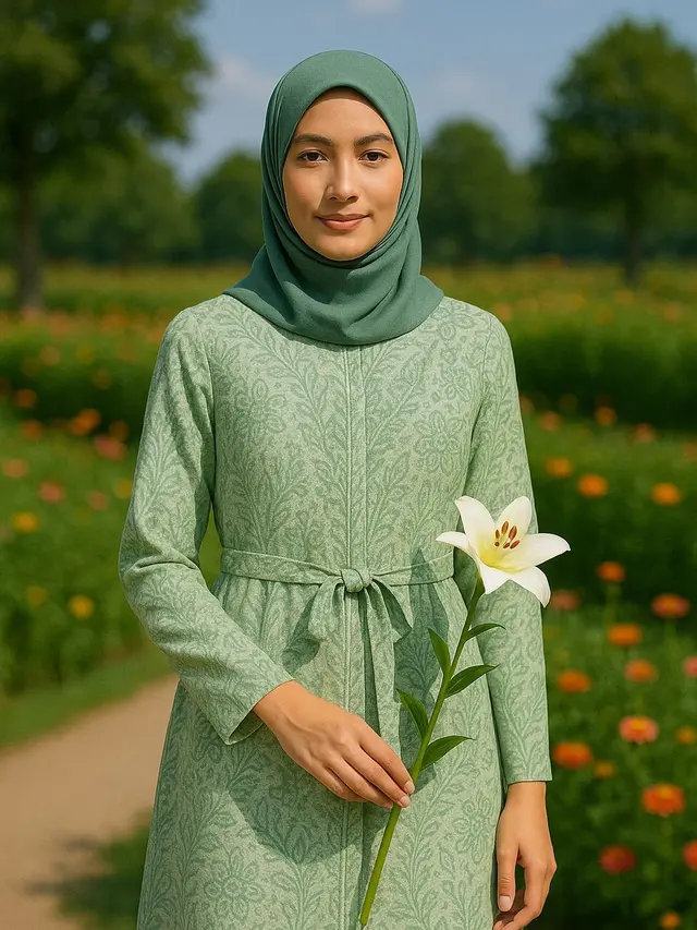 Inspirasi Gamis Batik Warna Pastel