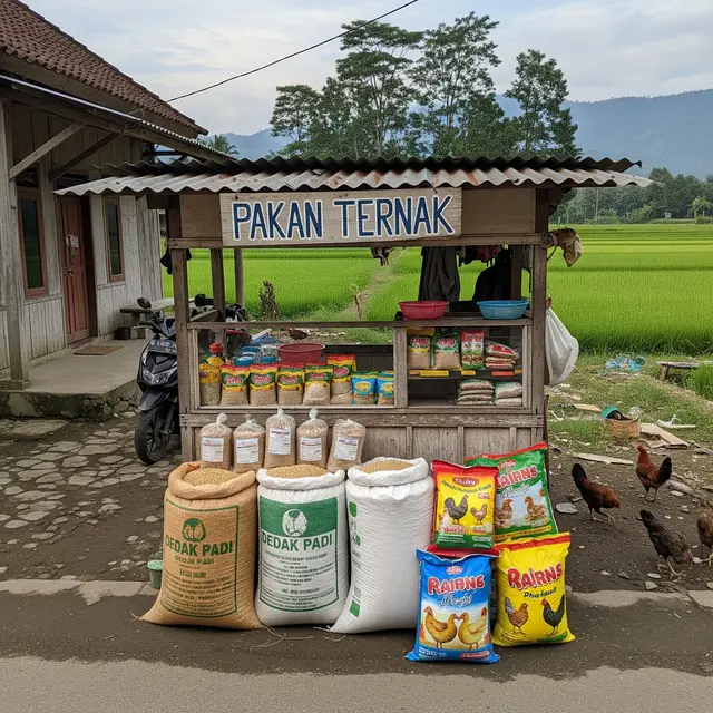 Inspirasi Warung Kecil Depan Rumah yang Cocok Dekat Area Persawahan (AI)