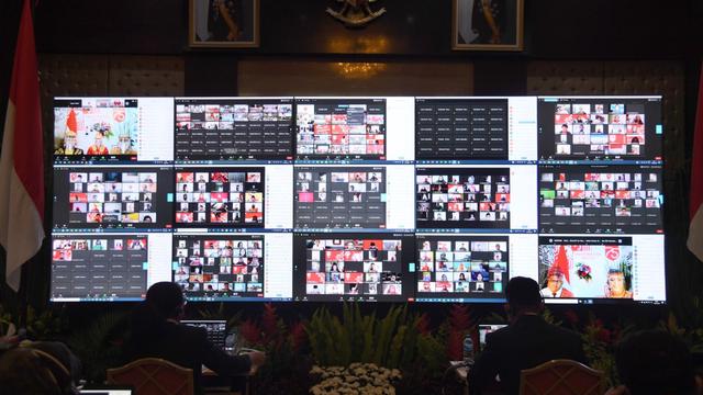 Upacara Peringatan Detik-Detik Proklamasi Kemerdekaan Republik Indonesia pada 2020 berlangsung secara virtual. (Sekretariat Presiden)