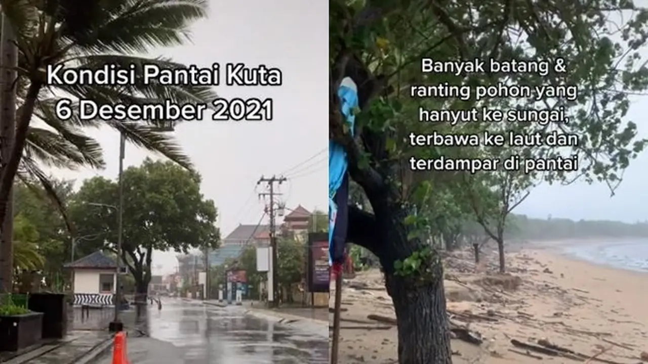 Cuaca Ekstrem, Ini Kondisi Terkini Pantai Kuta Bali yang Banyak Ranting Pohon Jatuh