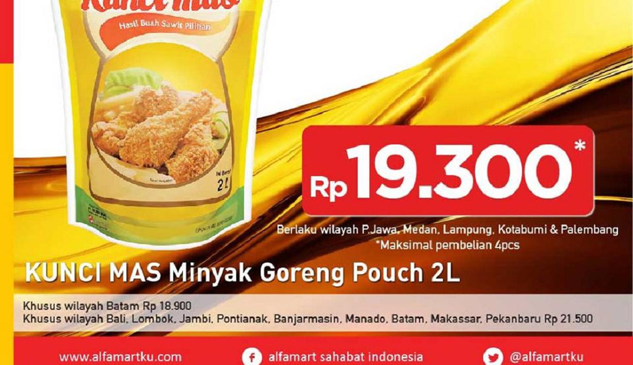 Belanja Minyak Goreng Kunci Mas 2L Makin Murah, Di ...