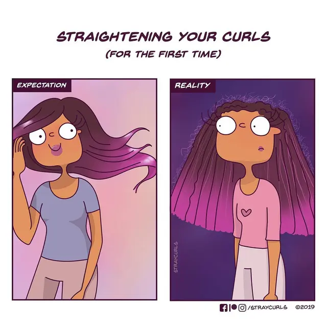 Ilustrasi Lucu Gambarkan Problematika Kehidupan Cewek (sumber: instagram.com/straycurls)