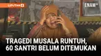 Suasana duka menyelimuti Pondok Pesantren Al Khoziny, Sidoarjo, Jawa Timur, saat keluarga santri masih menunggu kabar keberadaan anak-anak mereka yang hilang dalam reruntuhan bangunan musala yang ambruk.