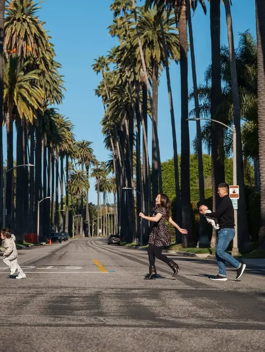 Dalam foto keluarga terbaru, Nikita bersama suami dan kedua anaknya tampil seru berfoto di Los Angeles [@reynaldibunjamin]