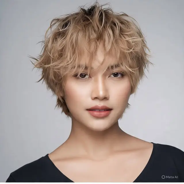 Oval Shaggy Hair - Structured Messiness