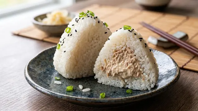ilustrasi onigiri tuna mayo tanpa nori