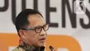 Mendagri, Tito Karnavian memberikan sambutan pada Serah Terima Data Penduduk Potensial Pemilih Pemilihan (DP4) untuk Pemilihan Serentak 2020 di Gedung KPU, Jakarta, Kamis (23/1/2020). Kemendagri menyerahkan DP4 dengan jumlah 105 juta. (Liputan6.com/Herman Zakharia)