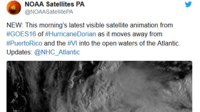Penampakan Badai Dorian dari Twitter NOAA