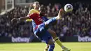 Striker Ghana yang membela Crystal Palace, Jordan Ayew sukses mencetak satu gol dan satu assist saat timnya menang 3-0 atas tamunya, Burnley (24/2/2024). Pemain yang didatangkan Crystal Palace dari Swansea sejak awal musim 2019/2020 ini total telah bermain dalam 26 laga di semua kompetisi musim ini dengan torehan 4 gol dan 7 assist. (PA via AP Photo/Bradley Collyer)