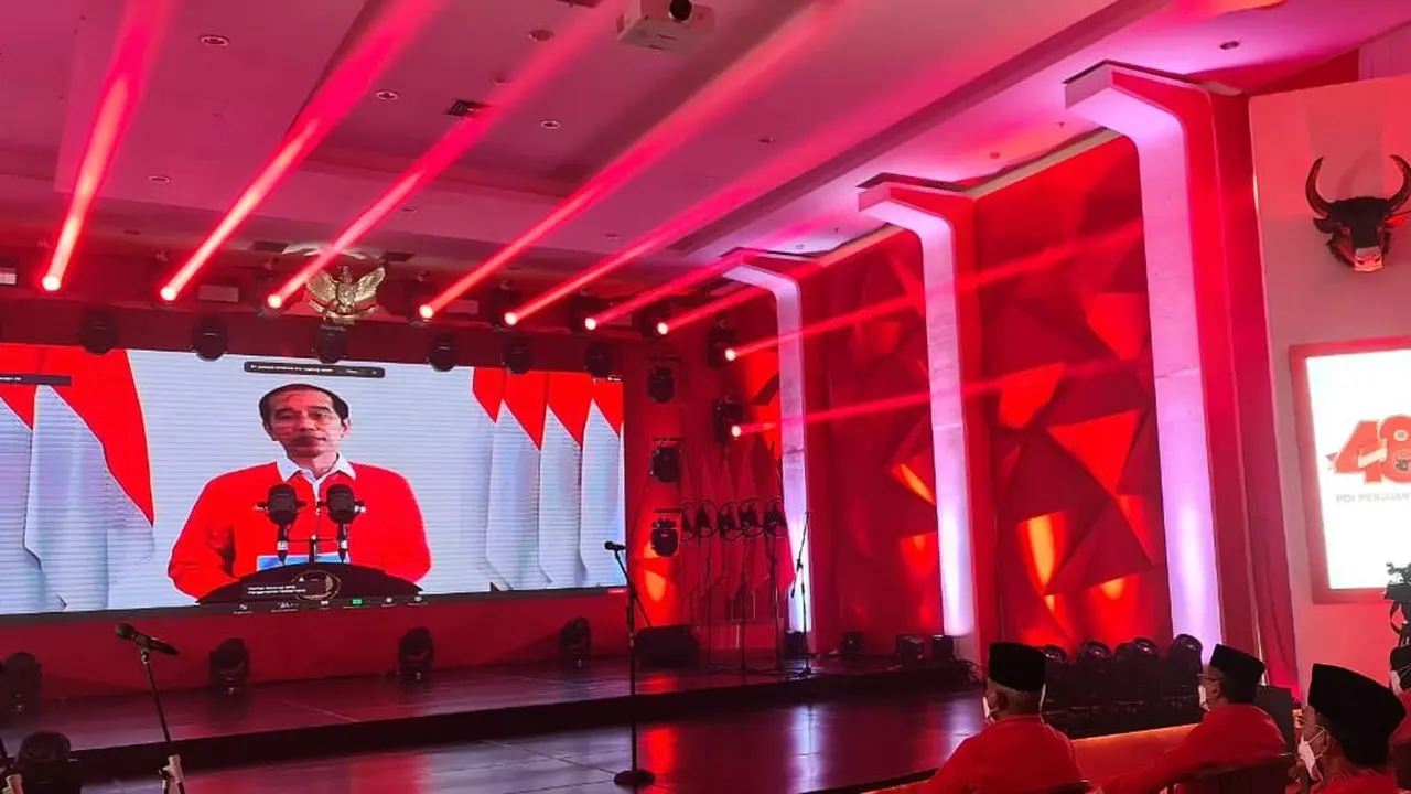 Presiden Jokowi di HUT PDIP ke 48.