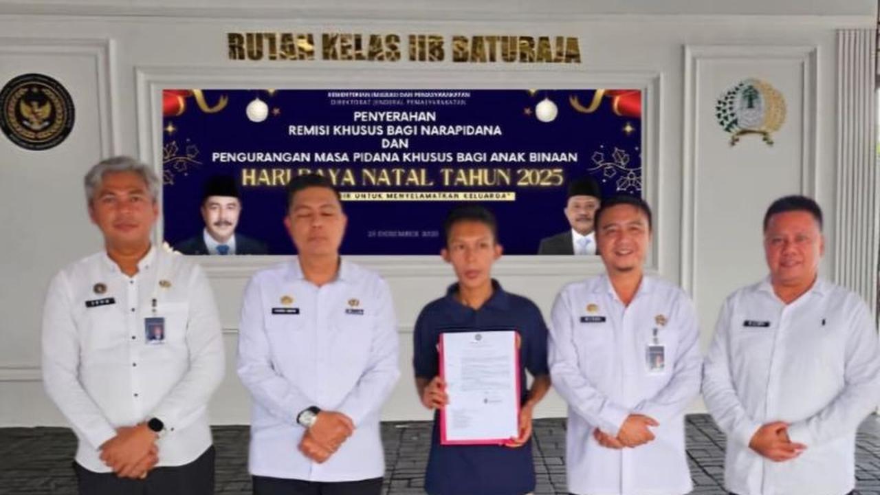 Remisi Natal 2025: Satu Warga Binaan Rutan Baturaja Raih Potongan Masa Tahanan