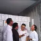 Menteri BUMN Rini Soemarno berkesempatan melepas ekspor produk perikanan milik dua BUMN pada Jumat (5/10/2018) (Foto:Liputan6.com/Tommy Kurnia)