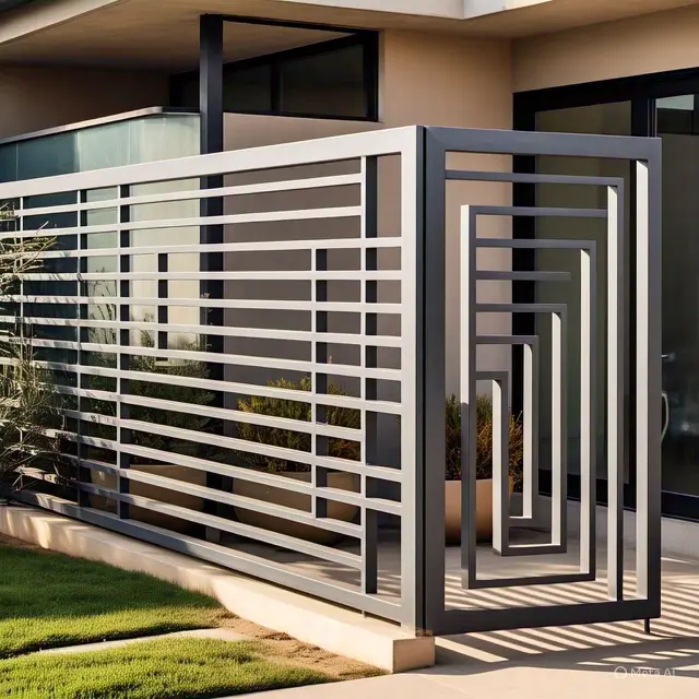 Desain Pagar Rumah Minimalis Modern, Pagar Besi Geometris
