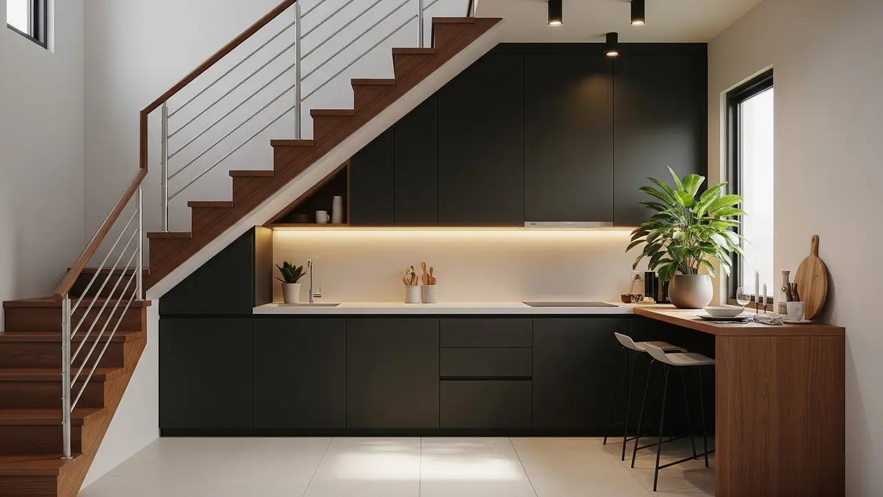 Model Dapur Bawah Tangga Rumah Minimalis yang Tidak Makan Banyak Tempat