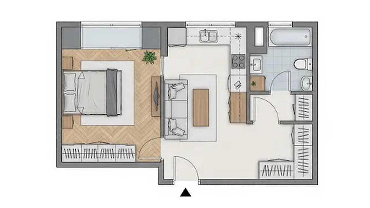 Rumah Minimalis dengan Mezzanine/Rumah Sederhana 1 Kamar Tidur (Sumber: gemini.com)