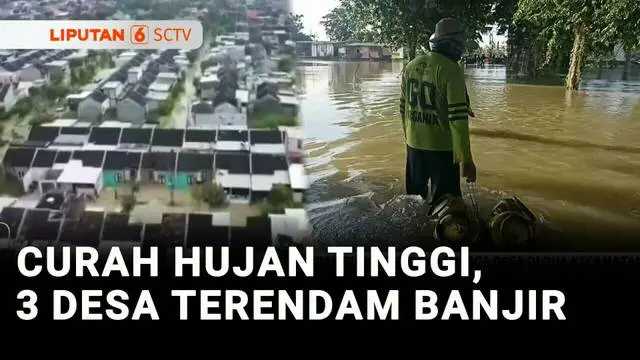 Curah hujan tinggi yang mengguyur Kabupaten Gresik, Jawa Timur, kembali menyebabkan banjir. Terdapat tiga desa di dua kecamatan terendam banjir selama 2 hari terakhir.