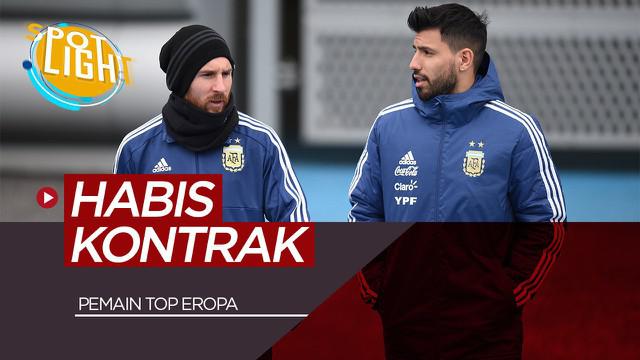 Berita video spotlight kali ini akan membahas pesepakbola top dunia yang kontraknya habis tahun depan, diantaranya ada Lionel Messi dan Sergio Aguero