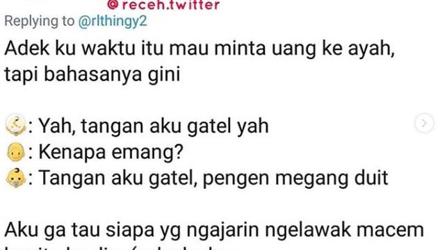 twit kepolosan adik (foto: Twitter @kidyouwo_)