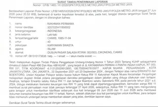 Laporan Polisi Terkait Dugaan Penggelapan Dana Rp 11 Miliar oleh Eks Ketua RW