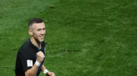Ivan Perisic menyumbang gol saat Timnas Kroasia menyingkirkan Inggris di semifinal Piala Dunia 2018. (Jewel SAMAD / AFP)