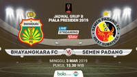 Jadwal Piala Presiden 2019, Bhayangkara FC vs Semen Padang. (Bola.com/Dody Iryawan)