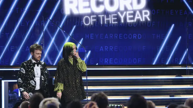 Billie Eilish di Grammy Awards 2020. (Photo by Matt Sayles/Invision/AP)