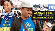 Rombongan Aremania asal Bali ikut hadir pada laga final Piala Presiden 2017 antara Arema FC melawan Pusamania Borneo FC.