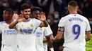 Real Madrid sukses menang besar dari Mallorca pada laga pekan keenam Liga Spanyol 2021/2022. (AFP/Gabriel Bouys)