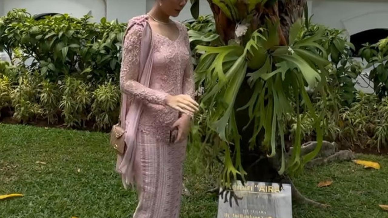 Potret Aira Anak Annisa Pohan Jenguk Pohon Kenari yang Ditanam Bu Ani Untuknya di Istana Negara, Bikin Haru