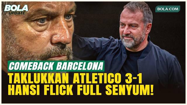 Barcelona berhasil menang 3-1 atas Atletico Madrid di Camp Nou pada 2 Desember 2025. Setelah tertinggal lebih dulu, Barca bangkit lewat gol Raphinha, Dani Olmo, dan Ferran Torres. Kemenangan ini membuat Hansi Flick kembali ceria setelah sebelumnya di...