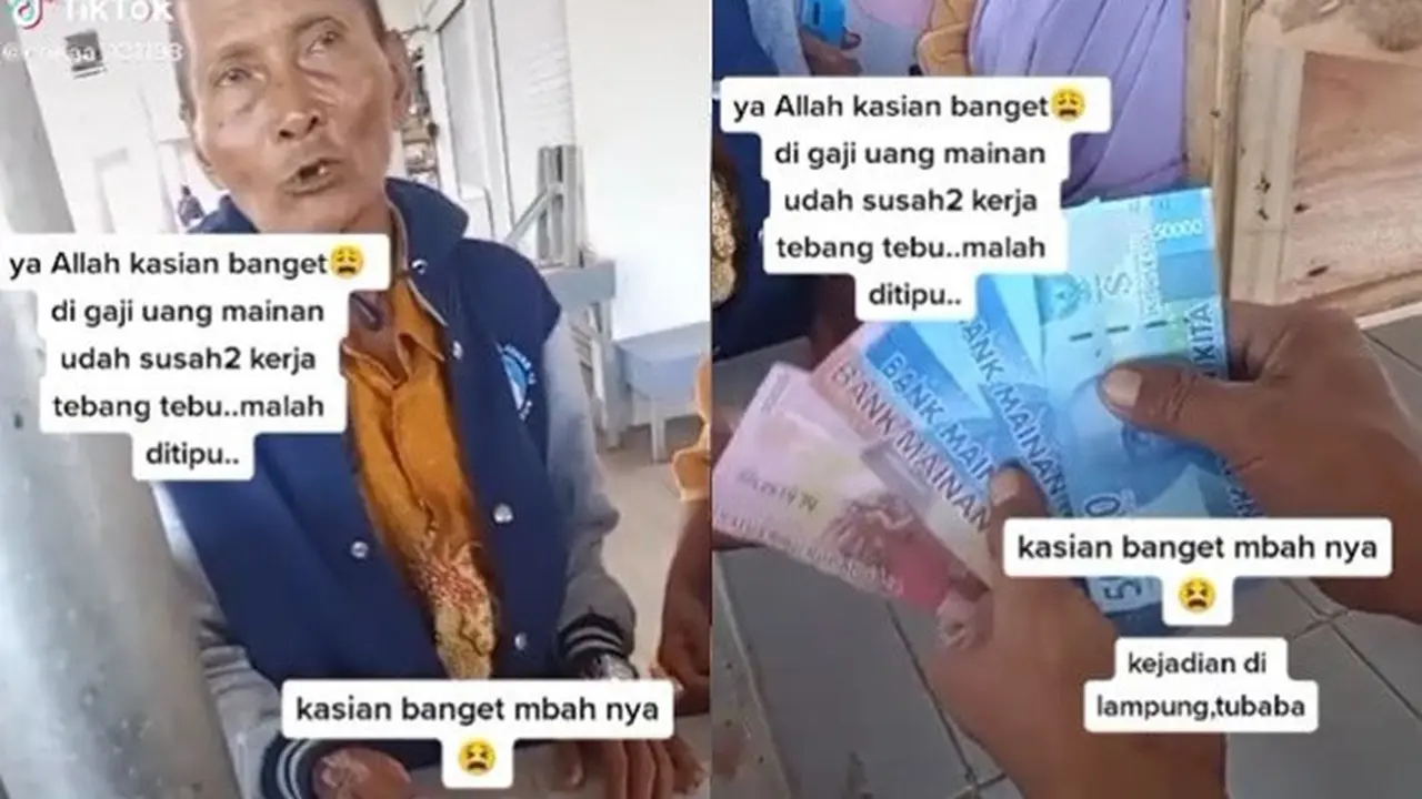 Viral Kakek Ditipu Gaji Dibayar dengan Uang Mainan, Netizen Tak Tega Melihatnya