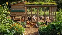 9 Desain Kebun Ayam yang Menyatu dengan Kandang, Lebih Hemat Pakan dan Praktis